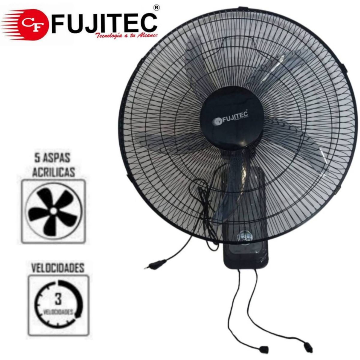 GENERICO - Ventilador de pared de 18" 5 Aspas de 55 watts