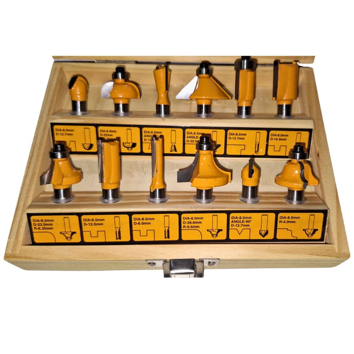 INGCO TOOLS - Kit 12 Fresas 8 mm para ruteadora ingco  AKRT1211