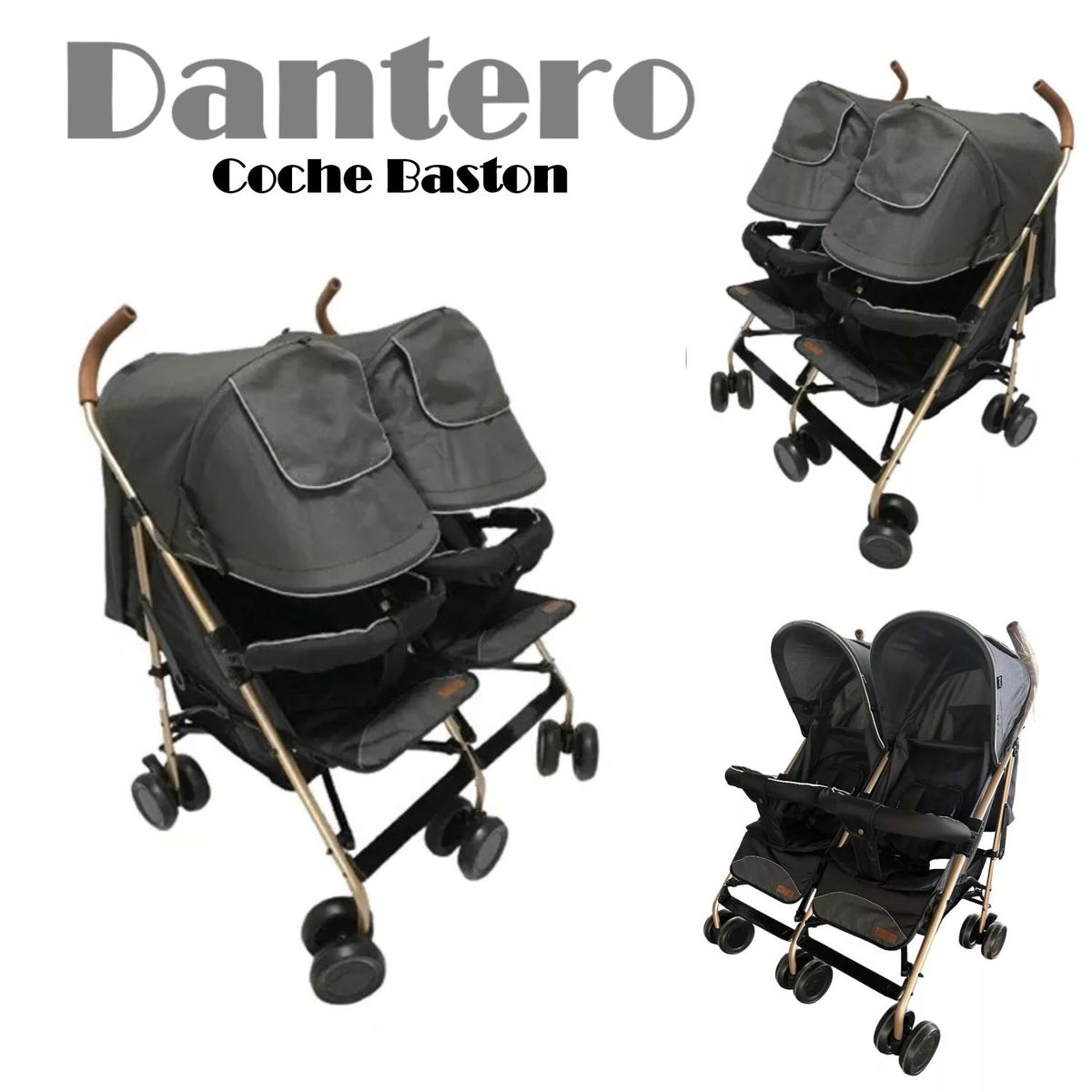EBABY - Coche Baston Mellicero Pegable Reclinable Dantero -Negro