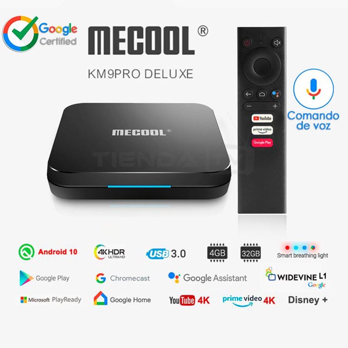 MECOOL - Mecool Km9 Pro Deluxe 32GB Google Certificado Android 10
