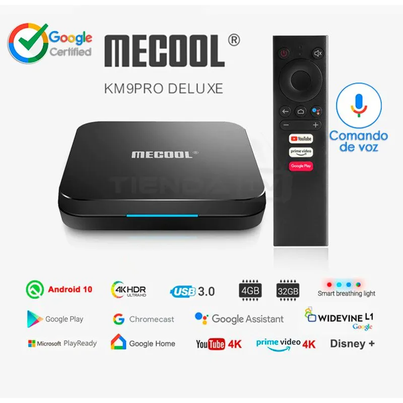 MECOOL - Mecool Km9 Pro Deluxe 32GB Google Certificado Android 10