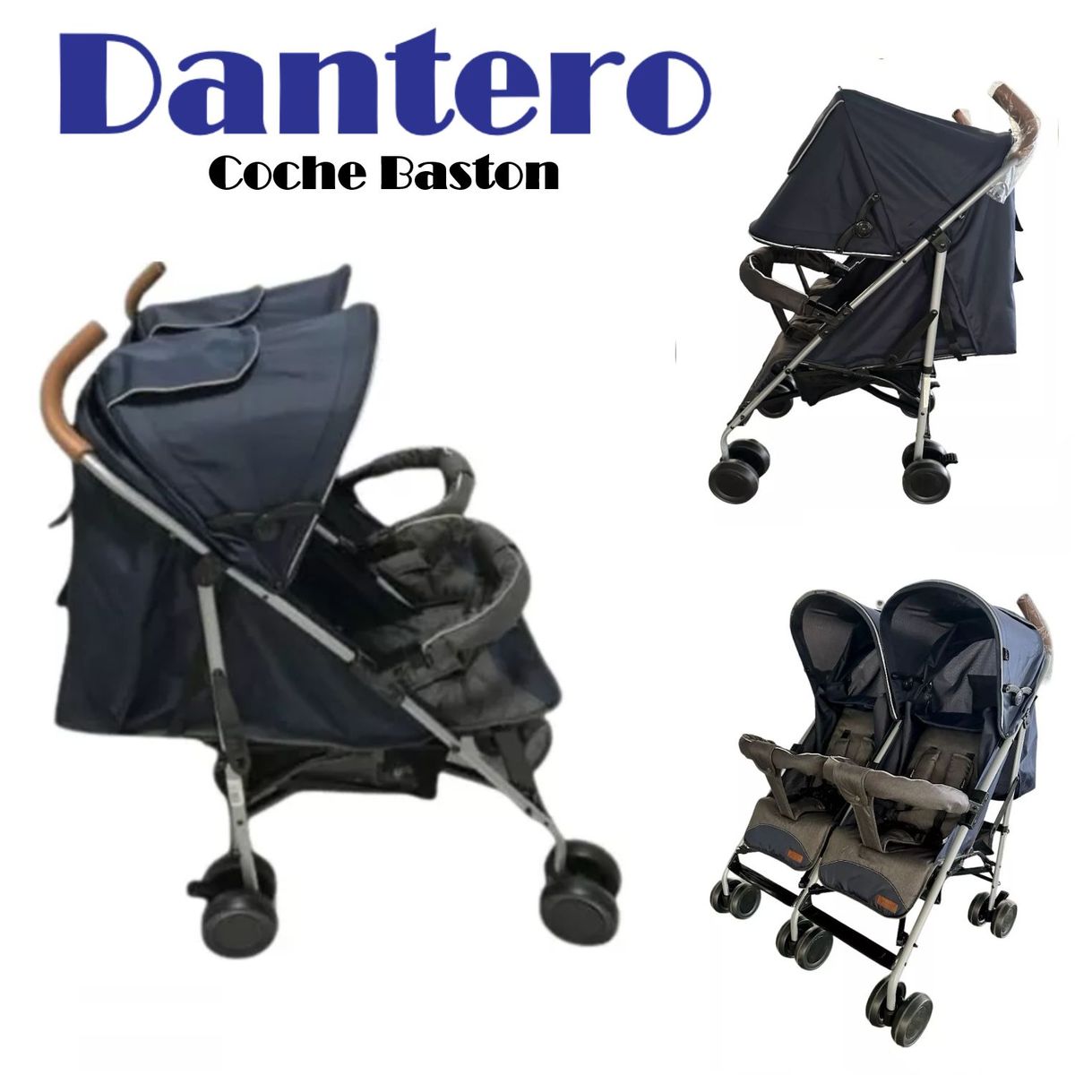 EBABY - Coche Baston Mellicero Pegable Reclinable Dantero -Azul