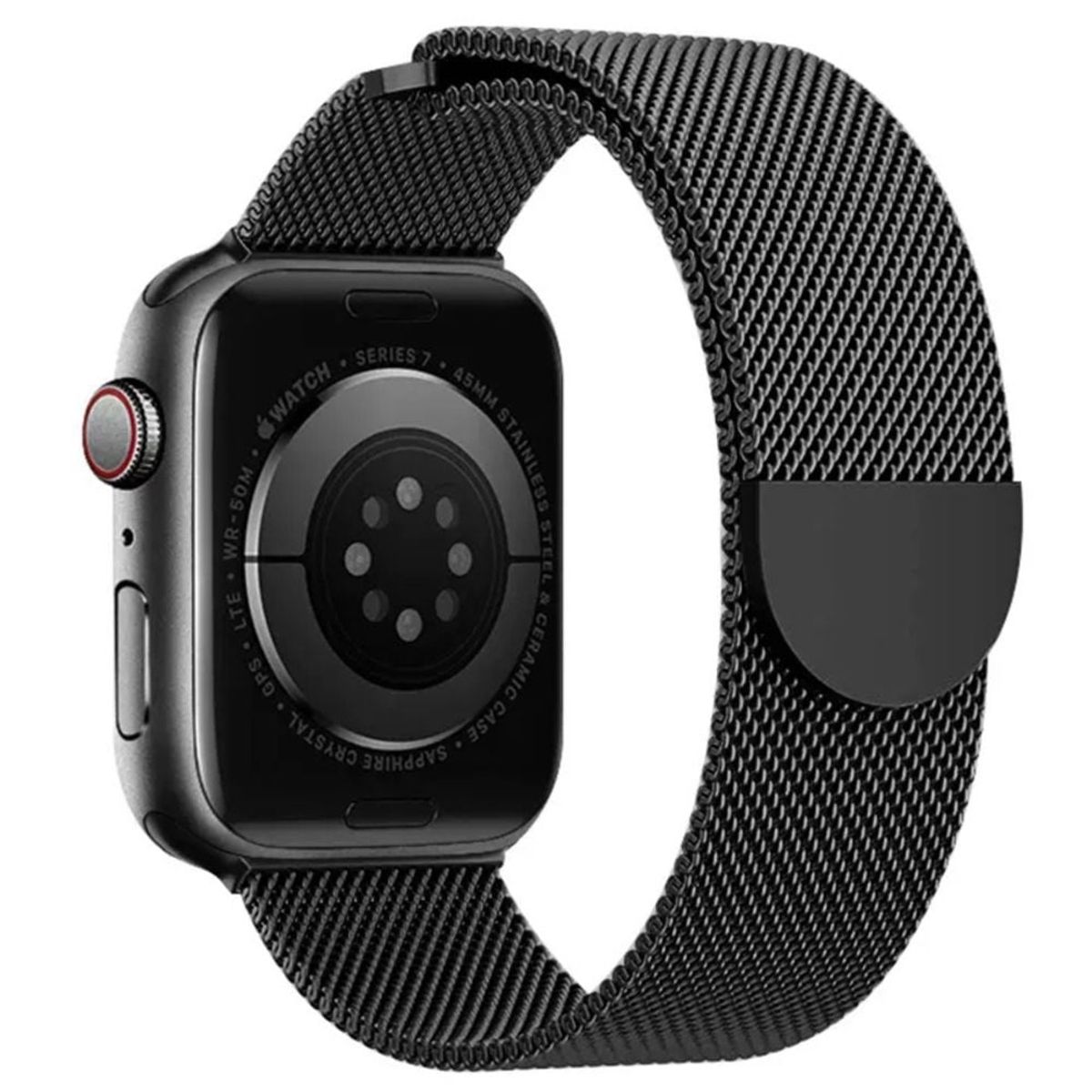 OEM - Correa Acero Milanese Loop Semicircular para Apple watch Negro