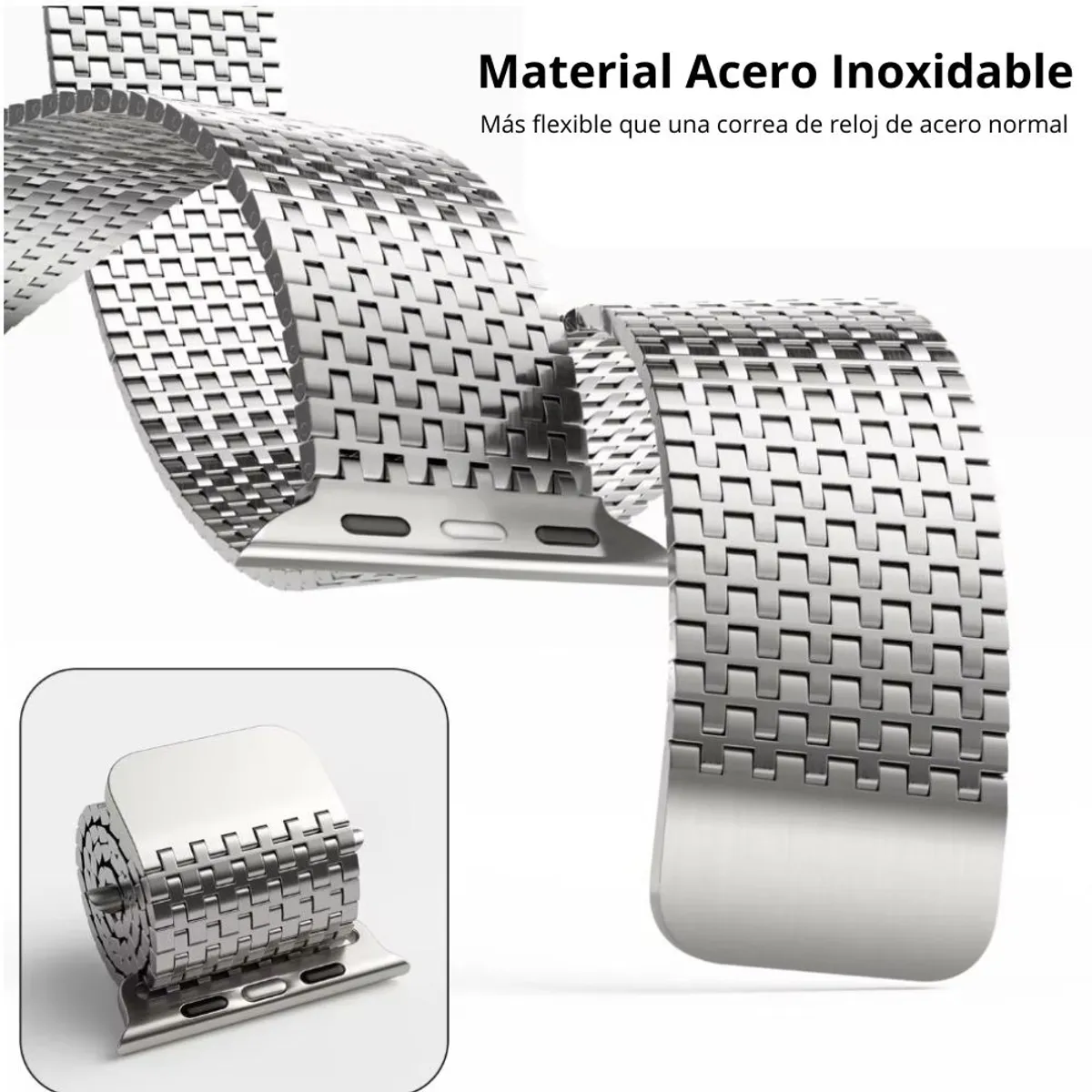 OEM - Correa Acero Milanese Loop Malla para Apple Watch Plata 44-45-46-49mm