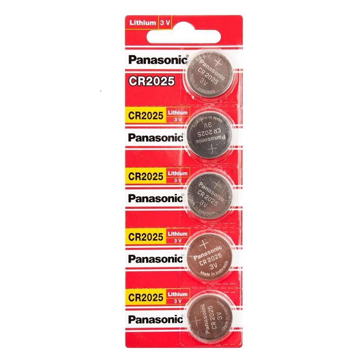 PANASONIC - Pilas de litio CR2025 3v Panasonic x5 unidades