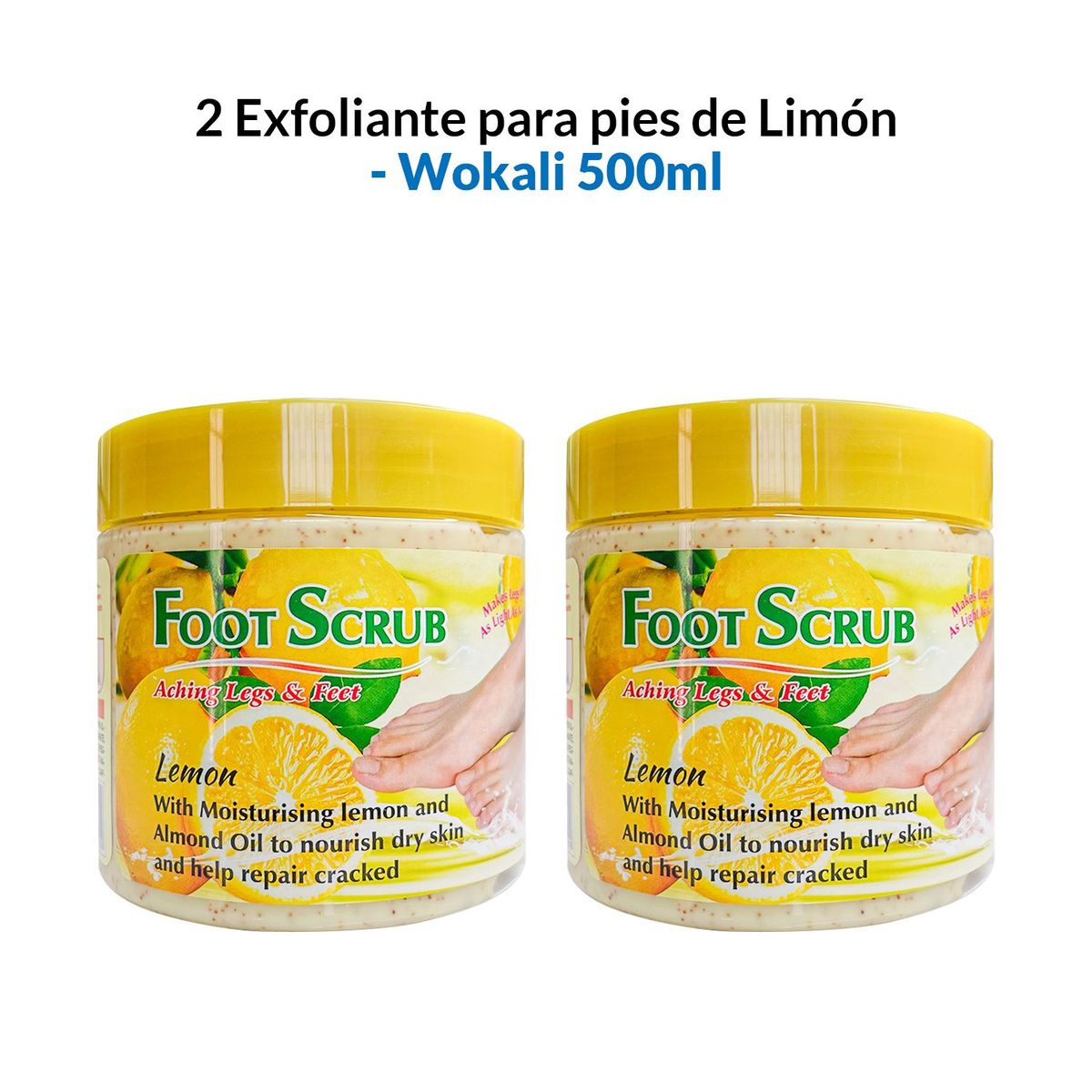 WOKALI - 2 Exfoliante de pies Limón 500ml - Fruit of the Wokali