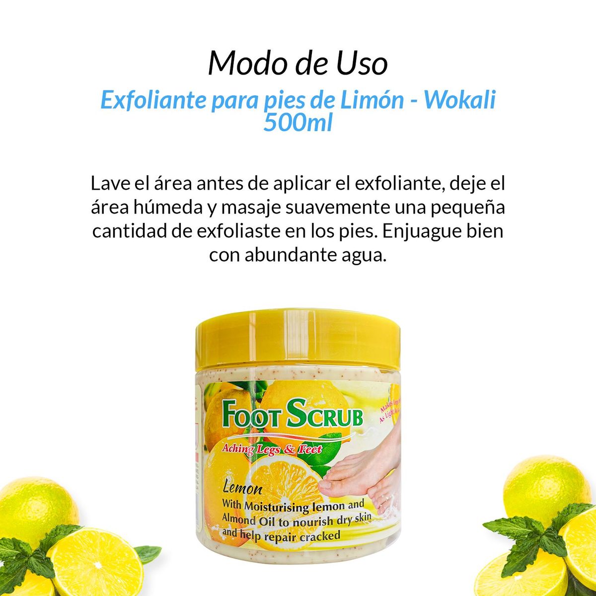 WOKALI - 3 Exfoliante de pies Limón 500ml - Fruit of the Wokali