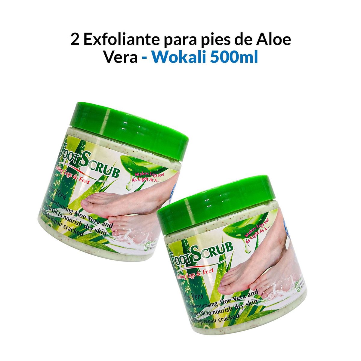 WOKALI - 2 Exfoliante de pies Aloe Vera 500ml - Fruit of the Wokali