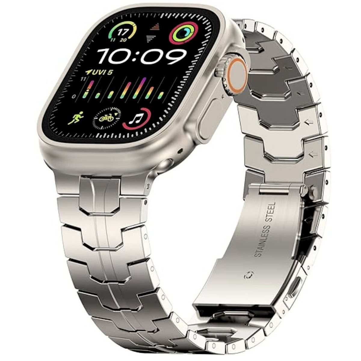 URVOI - Correa de Titanio para Apple Watch Iron Man Acabado Brillante