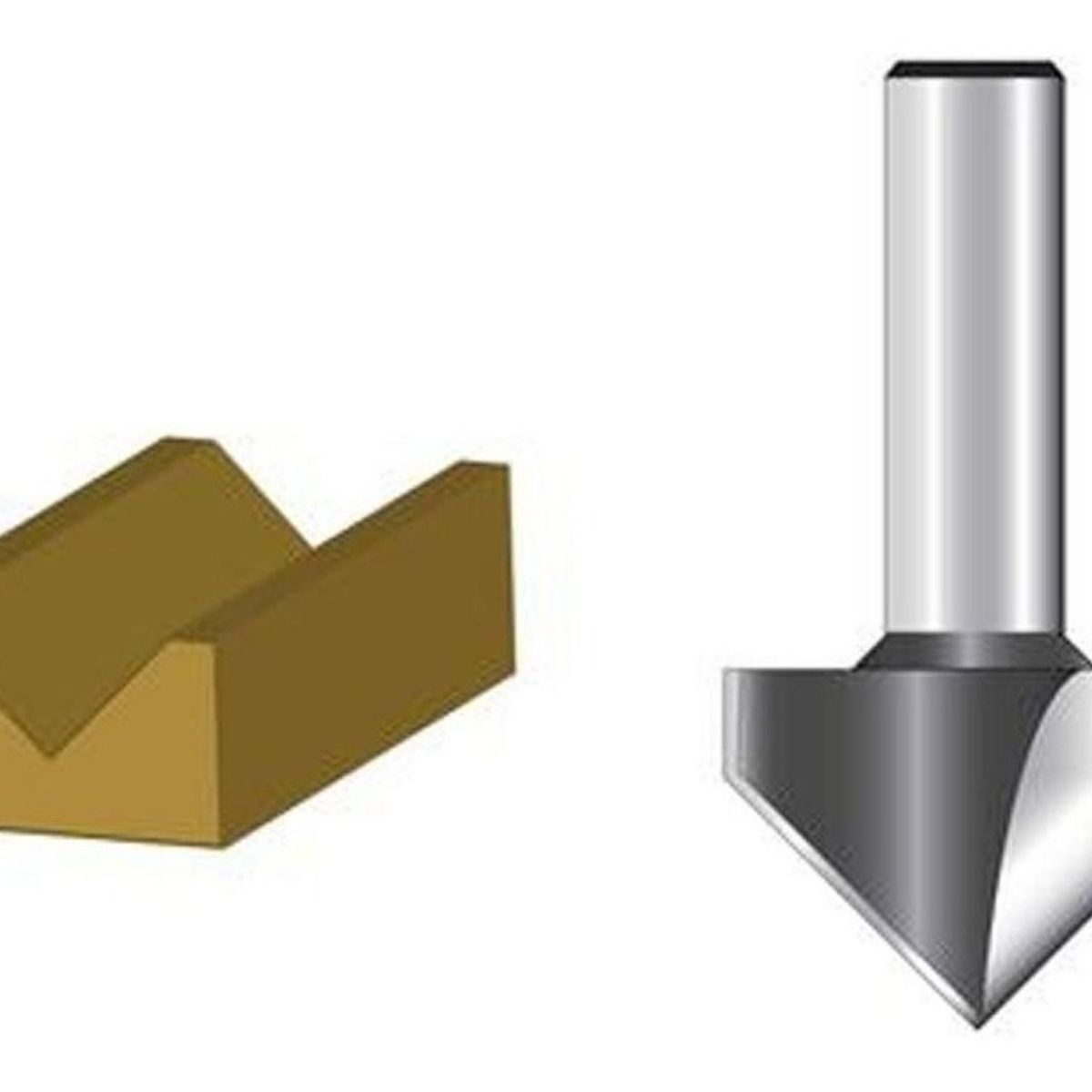 MAKITA - Fresa 1/2" Ranura "V" 90° 1/2" 2 Filo Altura 1/2" Makita D-49404