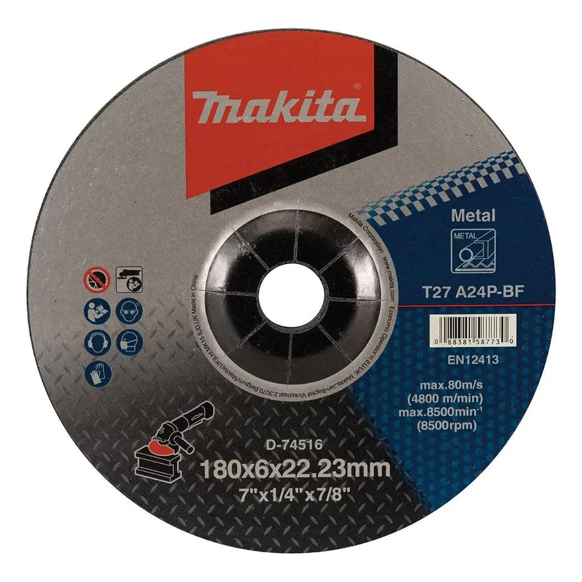MAKITA - Disco Abrasivo Desbaste 7 X1/4 X7/8 Makita D-74516