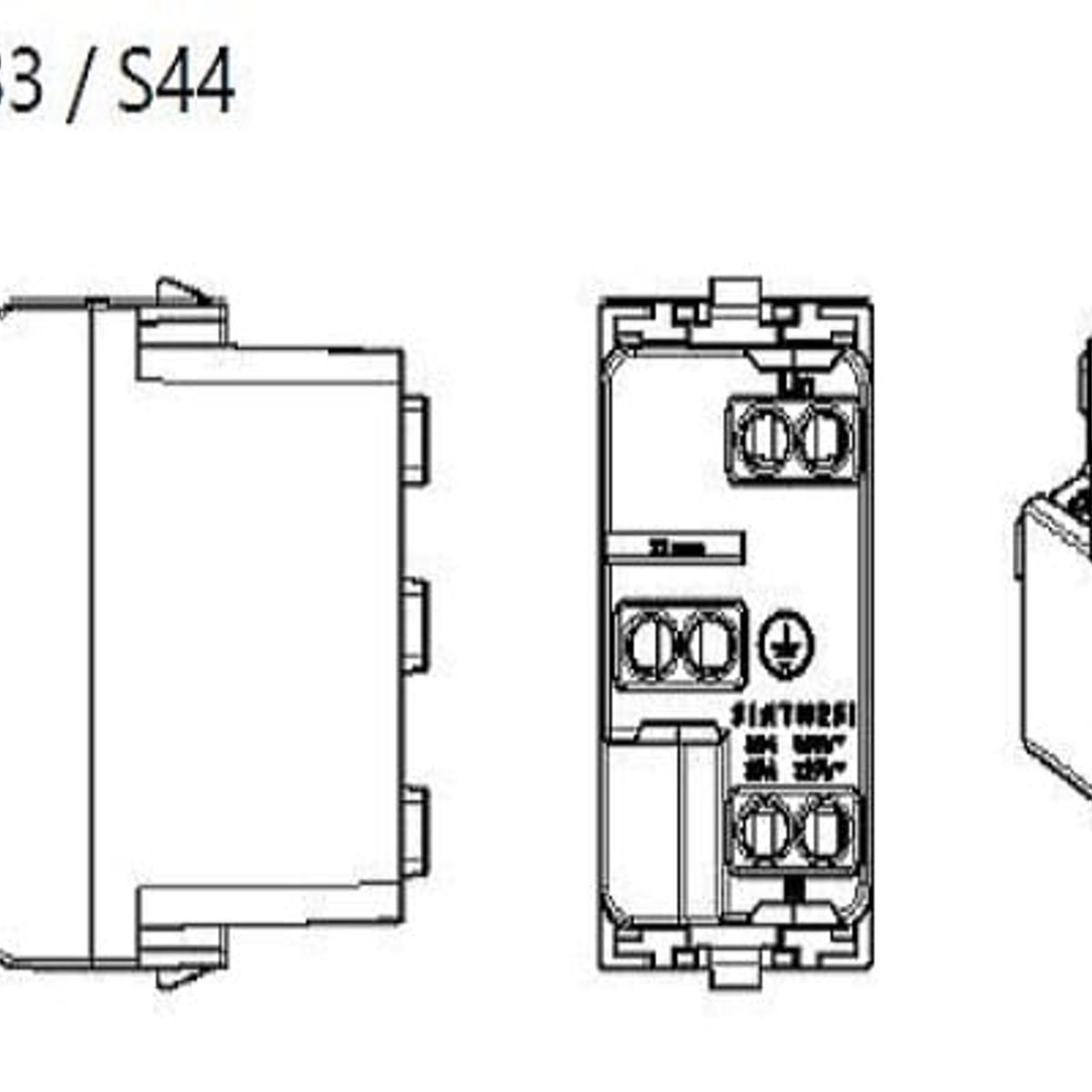 SINTHESI - DADO TOMACORRIENTE SIMPLE UNIVERSAL DE 1 MODULO S22