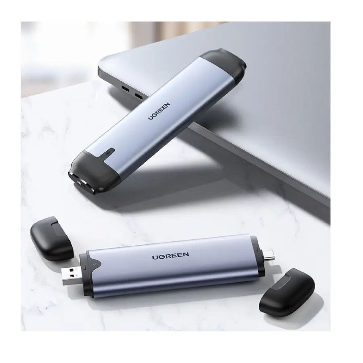 UGREEN - UGREEN CM353 (70532) CASE CARCASA SSD NVME M.2 USB 3.0 CONEXION DUAL