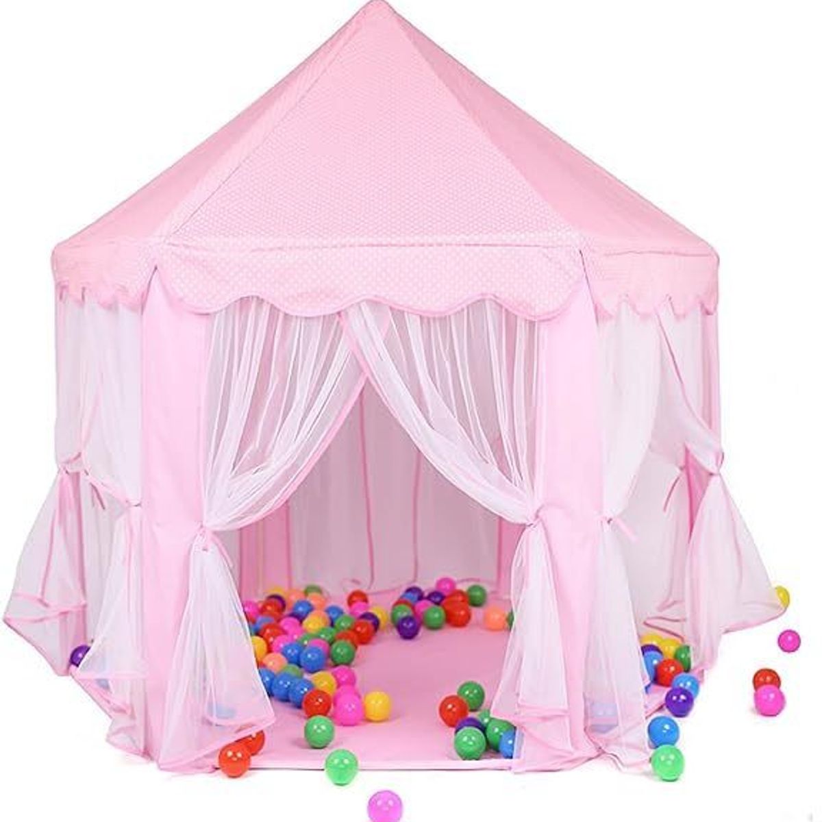 EVERBEST - Carpa de Niña de Campo de Tul 140 x 135 cm Rosado MG-H812