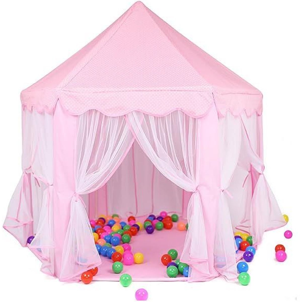 EVERBEST - Carpa de Niña de Campo de Tul 140 x 135 cm Rosado MG-H812