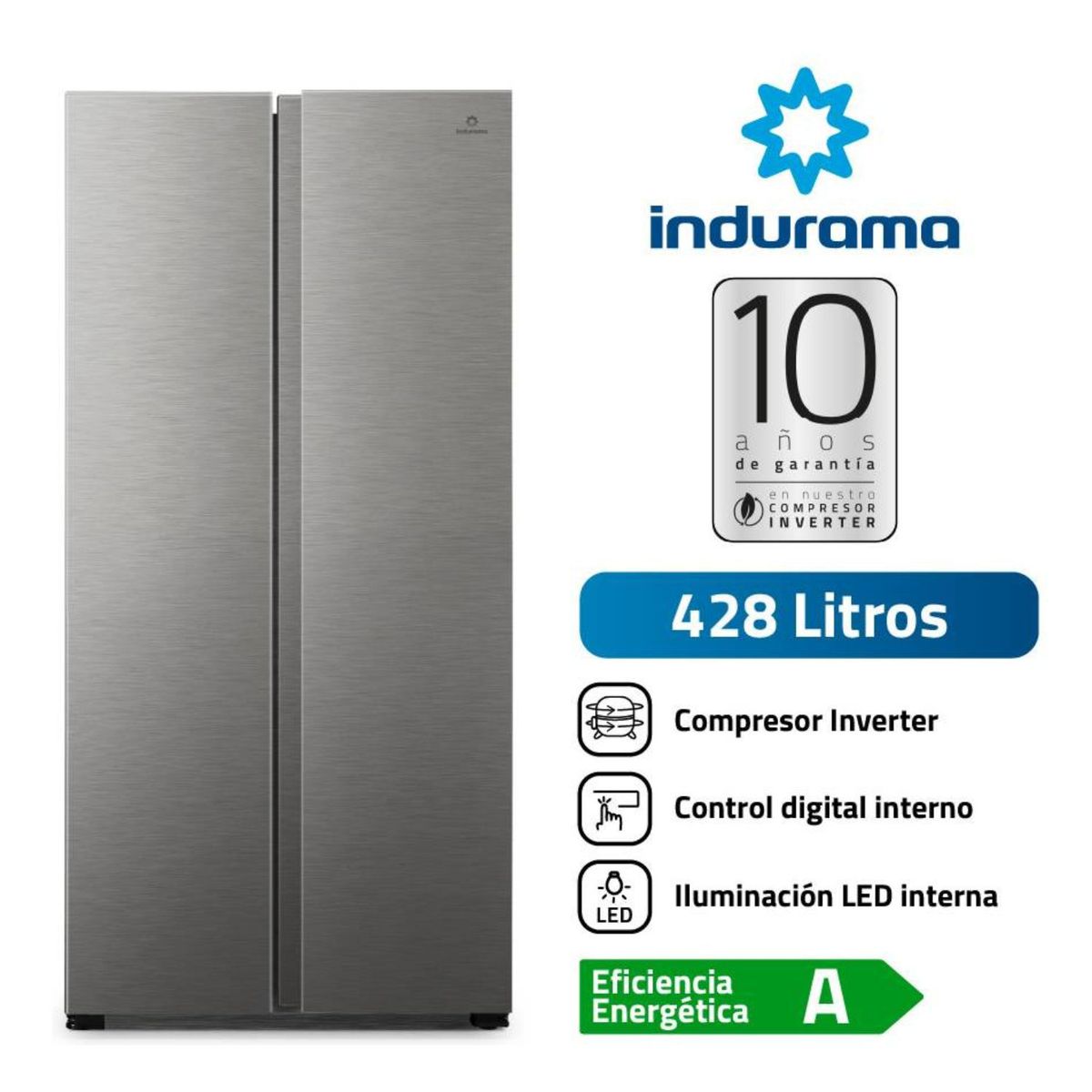 INDURAMA - Refrigeradora Indurama Side by Side 428Lt RI-769 - Croma