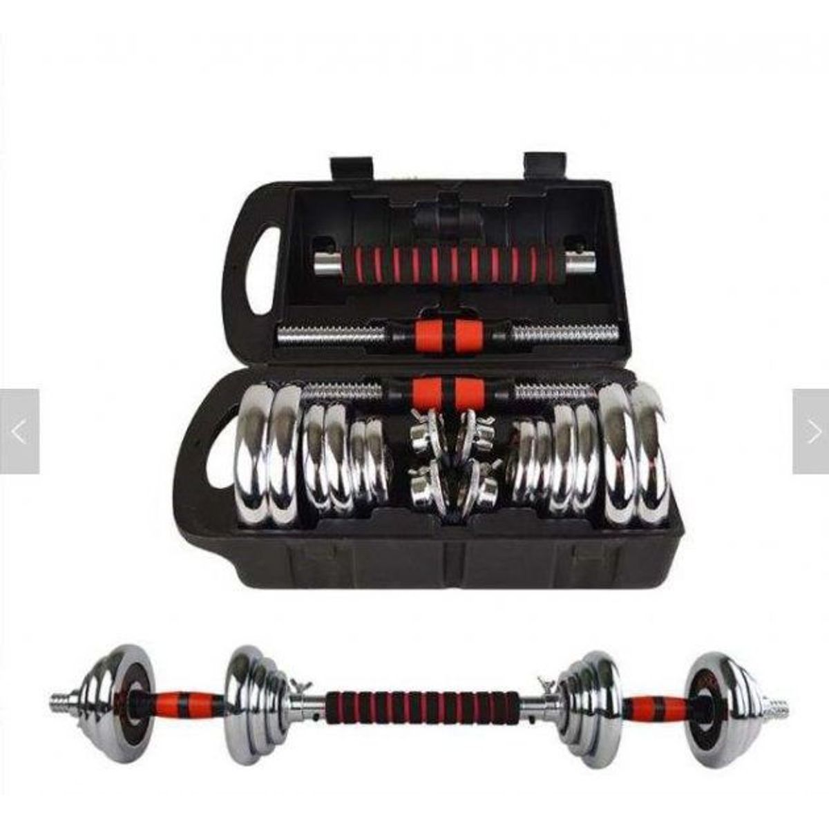 GENERICO - Set Mancuernas Pesas 20kg - Cromadas