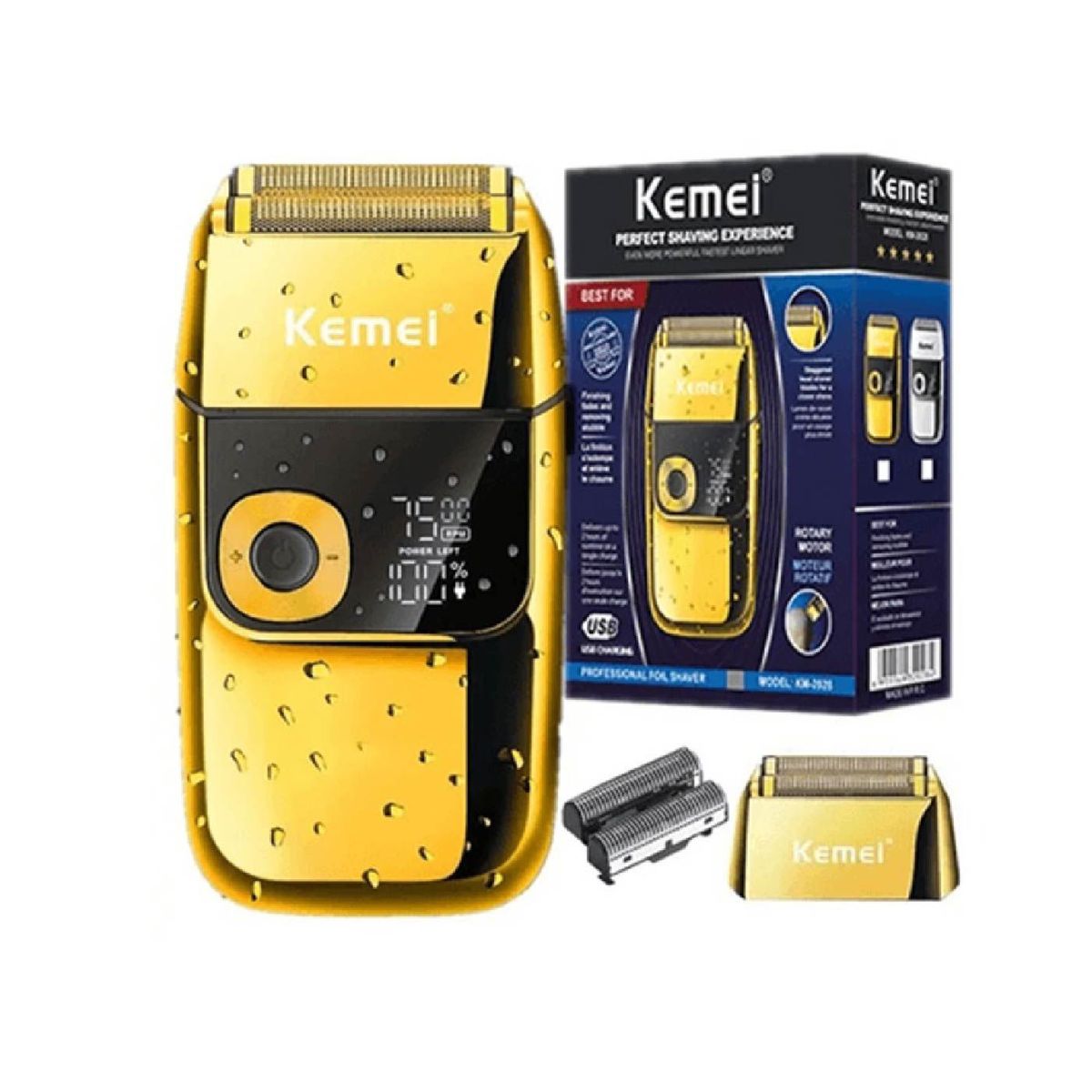 KEMEI - Afeitadora Shaver Kemei con pantalla