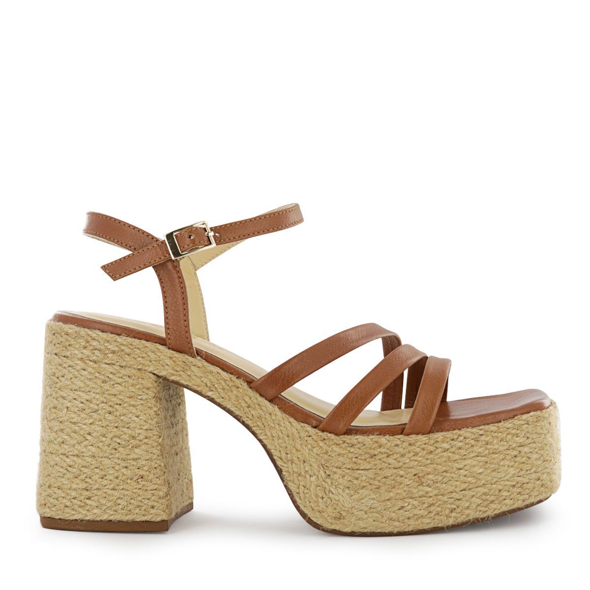 SESTRA - Sandalias con Taco Mujer Sestra Amaya01 Caramelo Cuero Natural