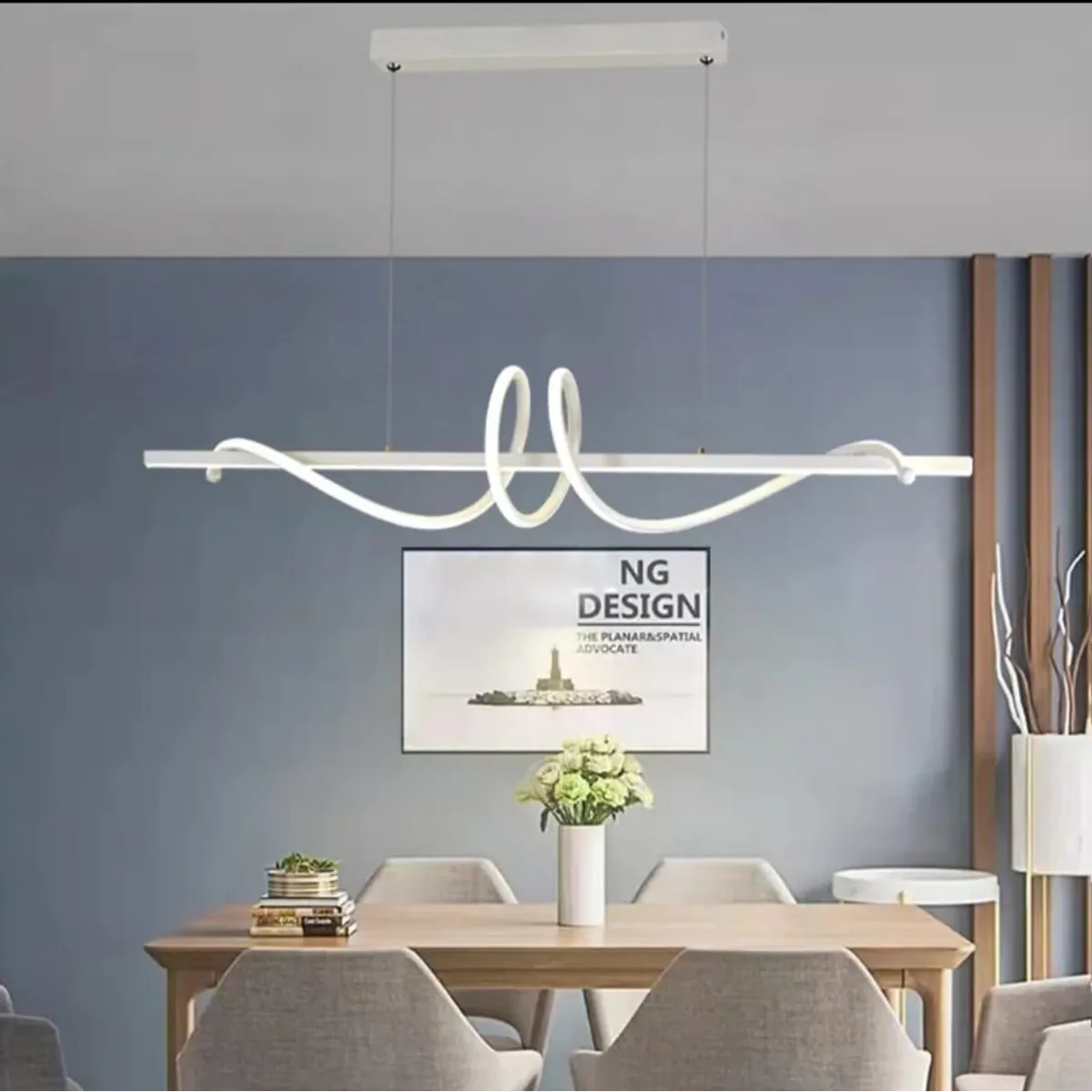 GENERICO - Lámpara de techo led spiral 3 luces con control