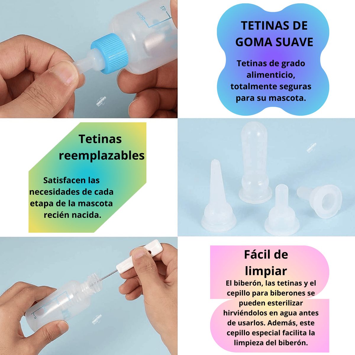 GENERICO - BIBERON KIT PARA MASCOTAS PERRO GATO x 50 mL - BLANCO (1.7oz)