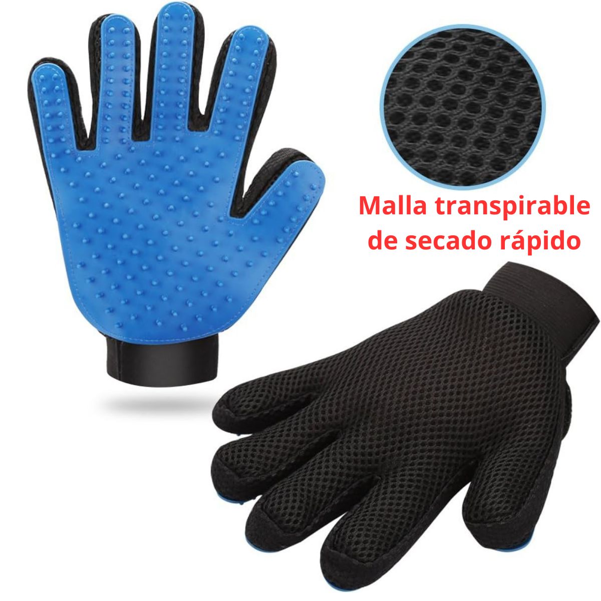 GENERICO - GUANTE REMOVEDOR DE PELO MASCOTA  AZUL (PACK)