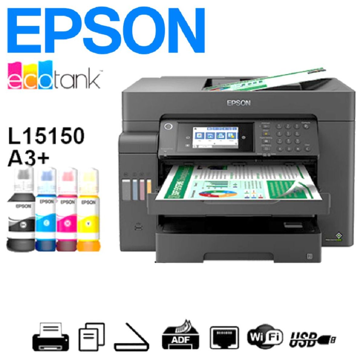 EPSON - MULTIFUNCIONAL impresora EPSON L15150 formato A3 Duplex usb lan wifi