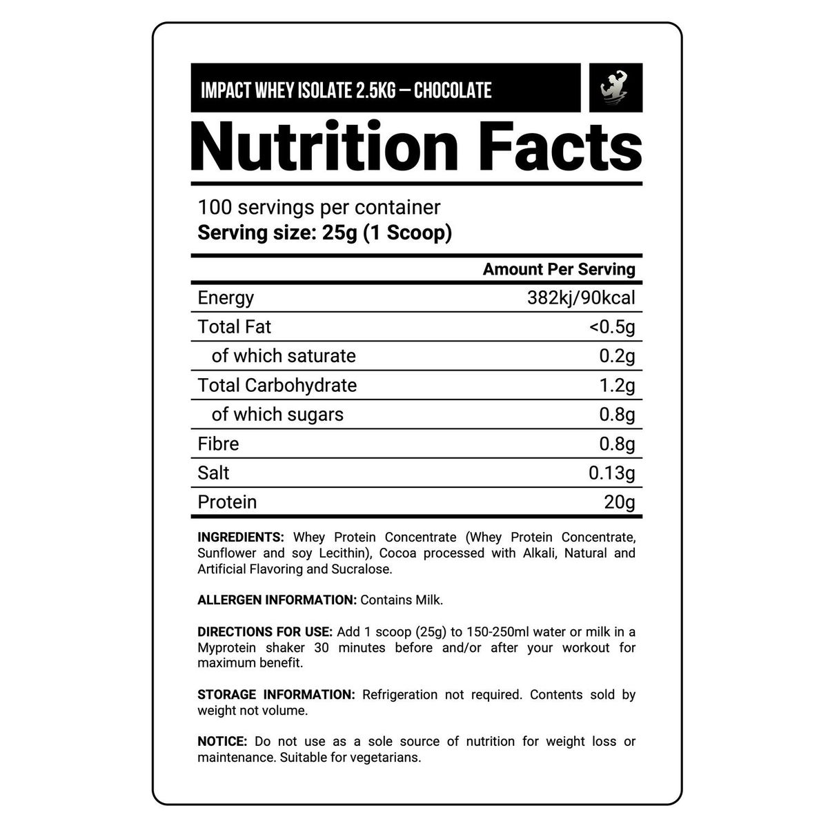 MYPROTEIN - Pack Impact Whey Isolate 2.5 kg Natural Chocolate + Creatina MYPROTEIN 250 gramos