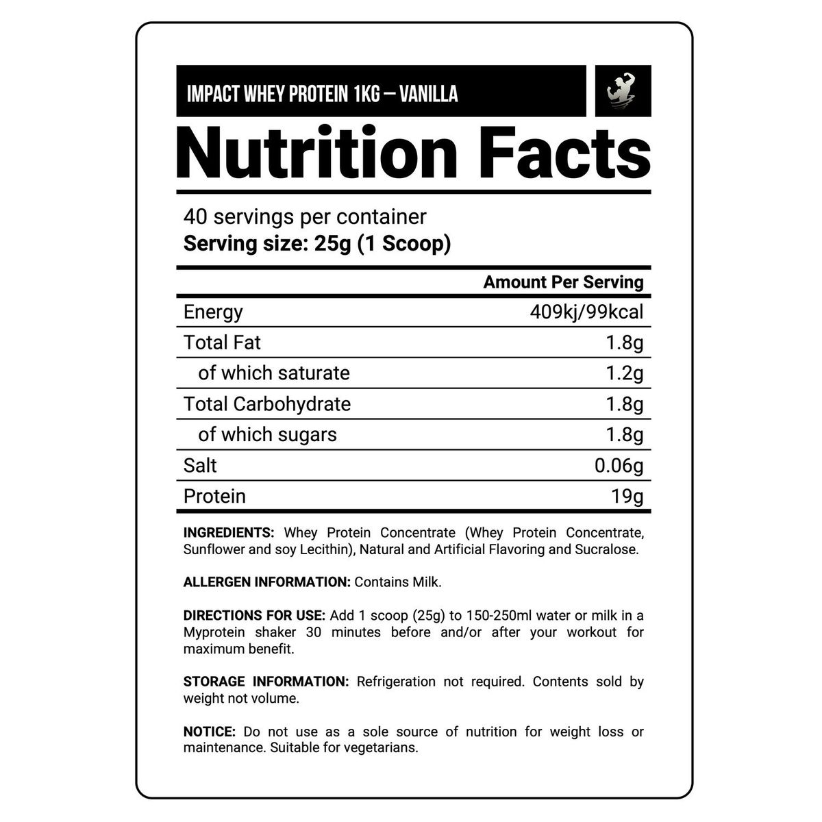 MYPROTEIN - Pack Impact Whey Protein 1 kg Natural Chocolate + Creatina MYPROTEIN 250 gramos