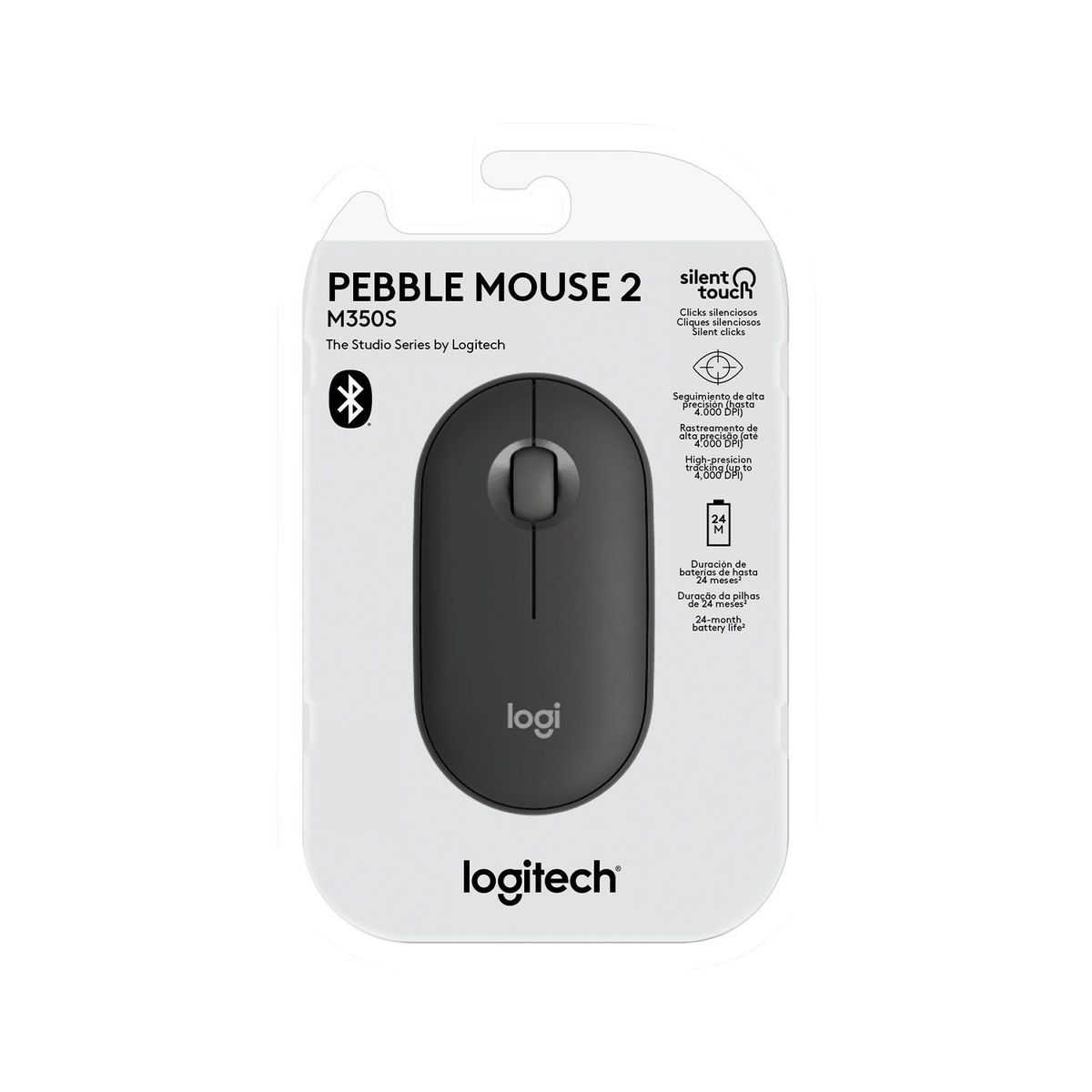 LOGITECH - Mouse Logitech Pebble Mouse 2 M350S Bluetooth/Wireless Graphite