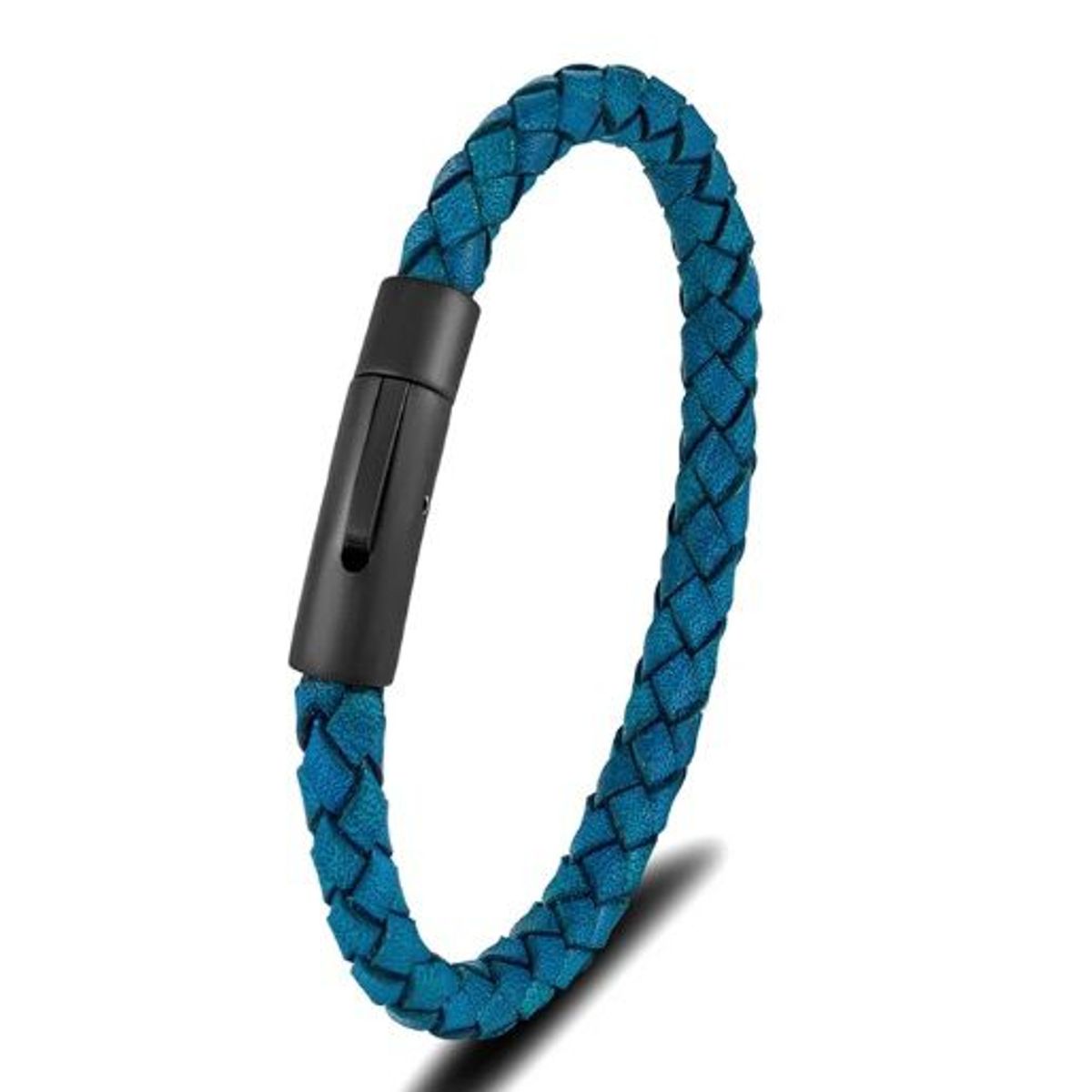 GENERICO - Pulsera Brazalete Sky de Cuero con Broche Negro