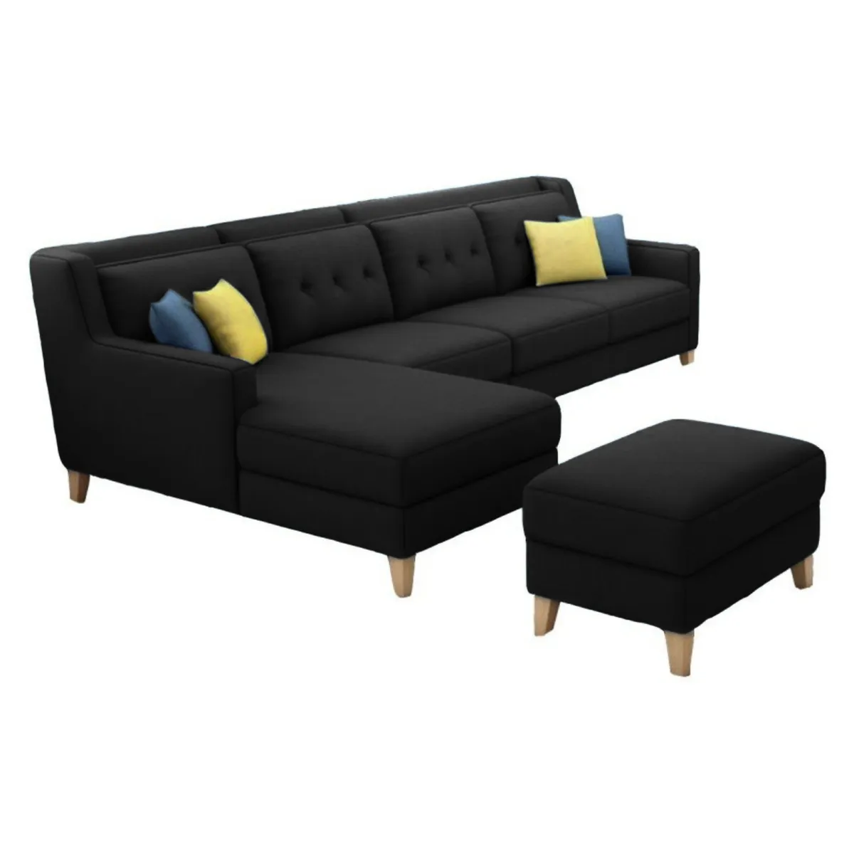 GENERICO - Seccional Izquierdo Barroco + banqueta de regalo – Negro