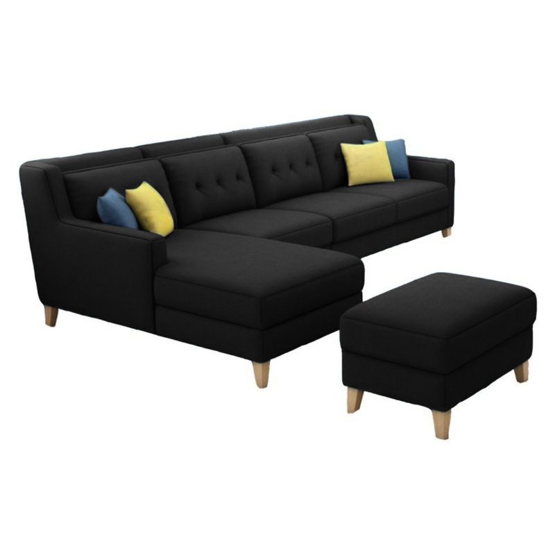 GENERICO - Seccional Izquierdo Barroco + banqueta de regalo – Negro