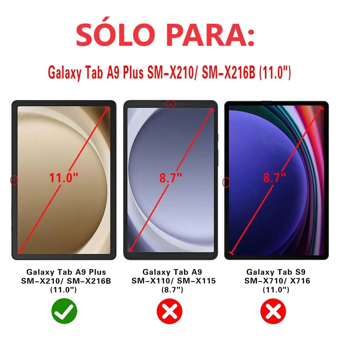 GENERICO - Mica Vidrio templado + Lápiz para Samsung Tab A9 + 2023 SM-X210 X215