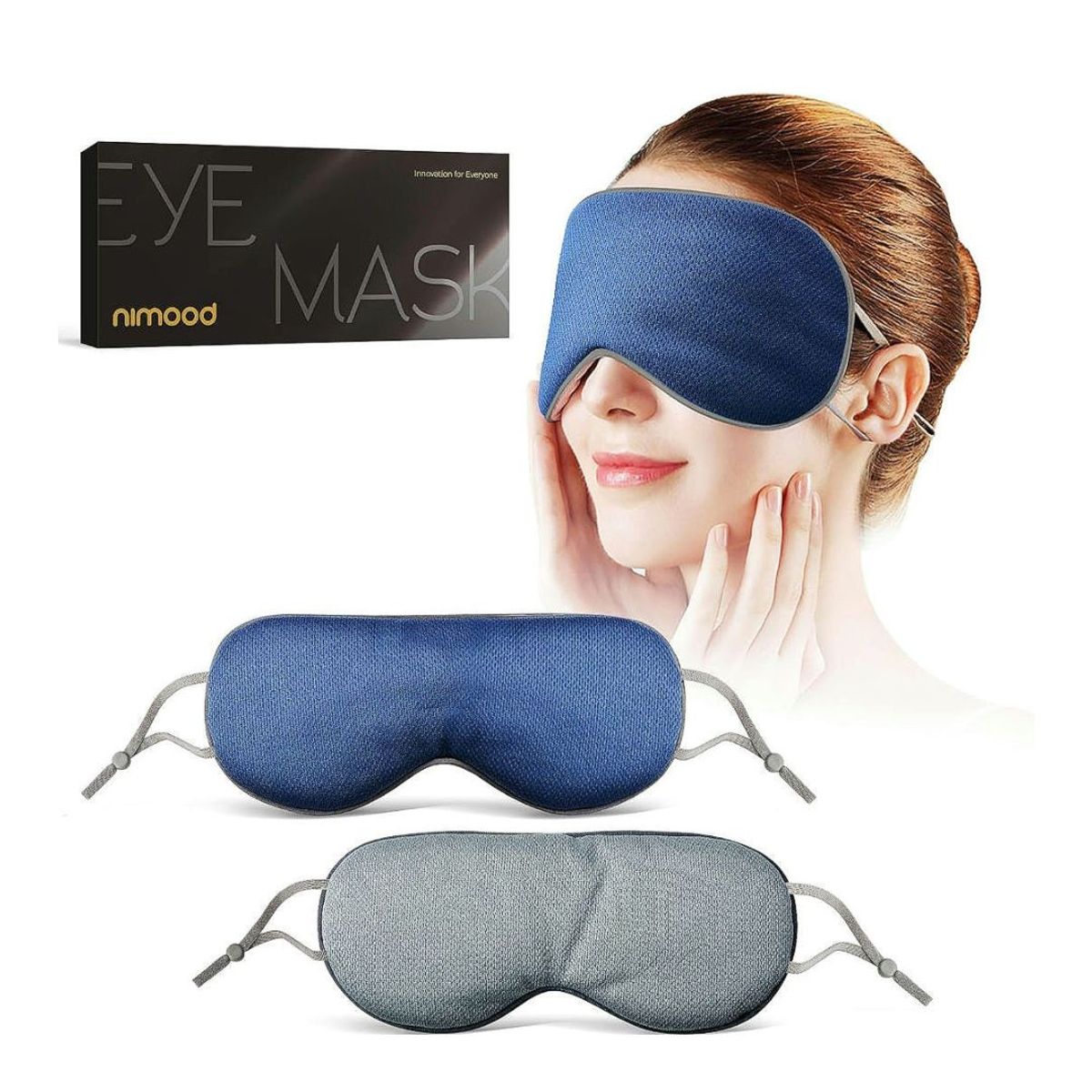 GENERICO - 2 Antifaz Para Dormir en Verano/ Invierno - Unisex, Ligero, Tela Suave - NIMOOD