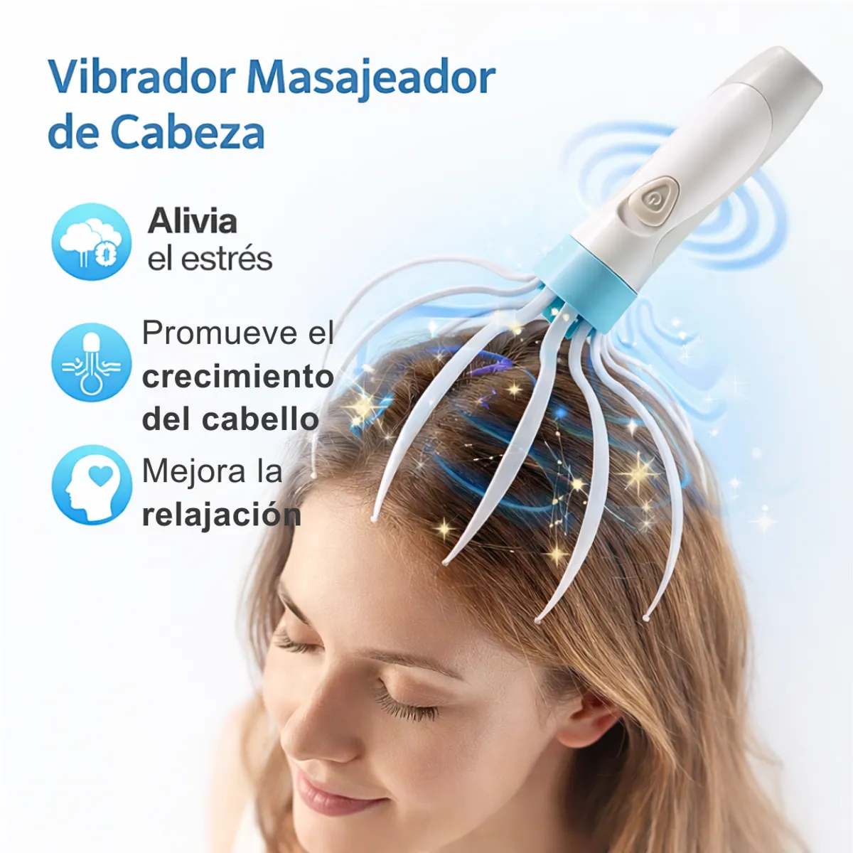 GENERICO - Masajeador eléctrico para cabeza antiestrés crecimiento de cabello