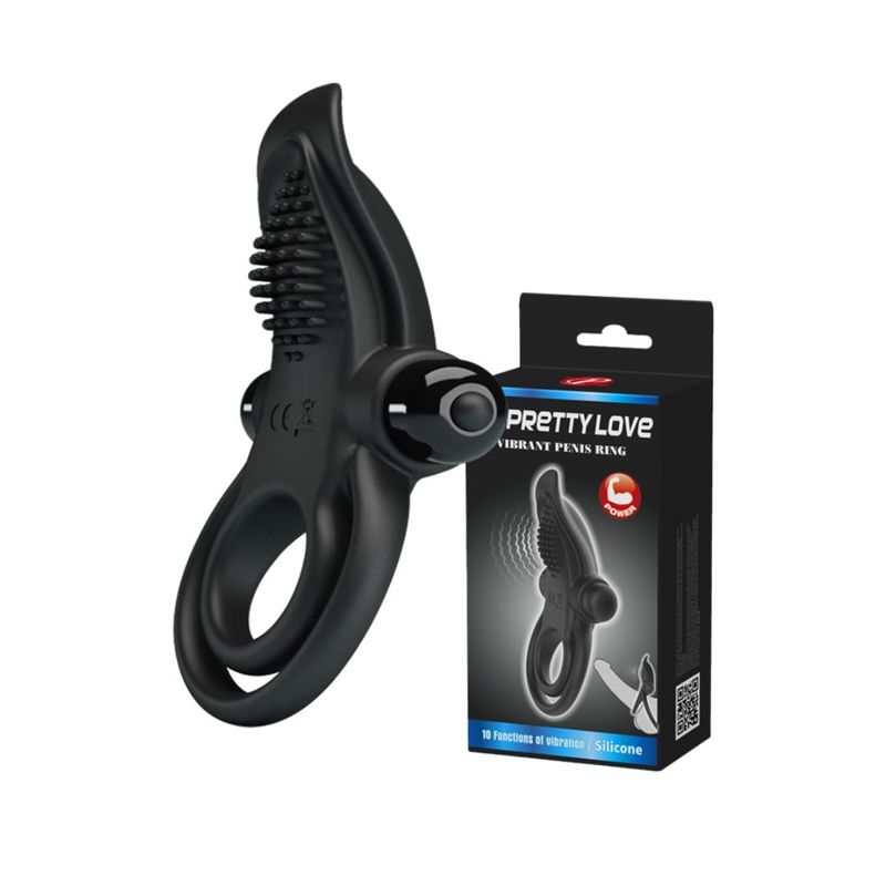 GENERICO - ANILLO PRETTY LOVE CURVE DONG CON 10 MODOS DE VIBRACIÓN