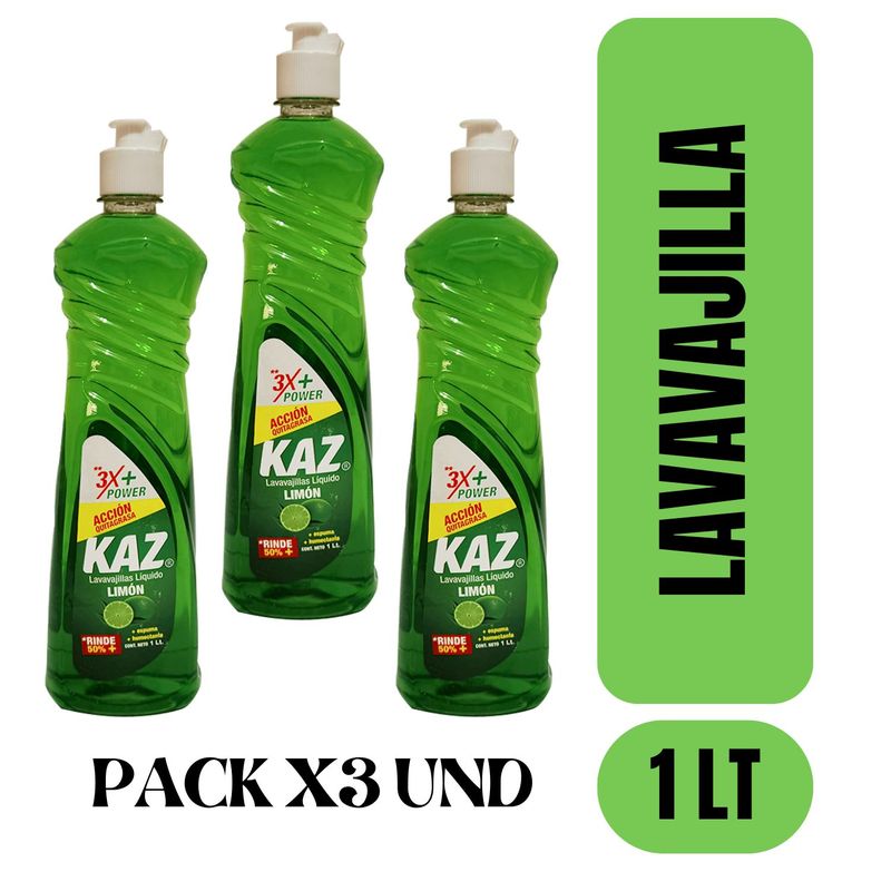 GENERAC - LAVAVAJILLA LIQUIDA ANTIBACTERIAL PACK X3 UND POR 1 LT