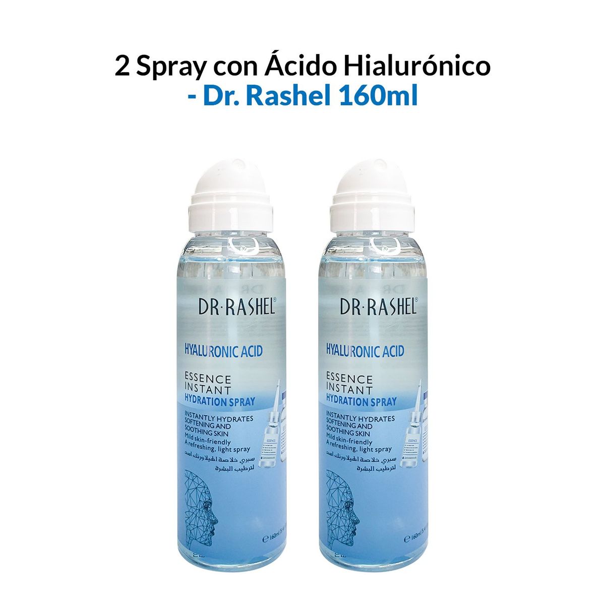 WOKALI - 2 Spray de hidratación instantánea con ácido hialurónico 160ml