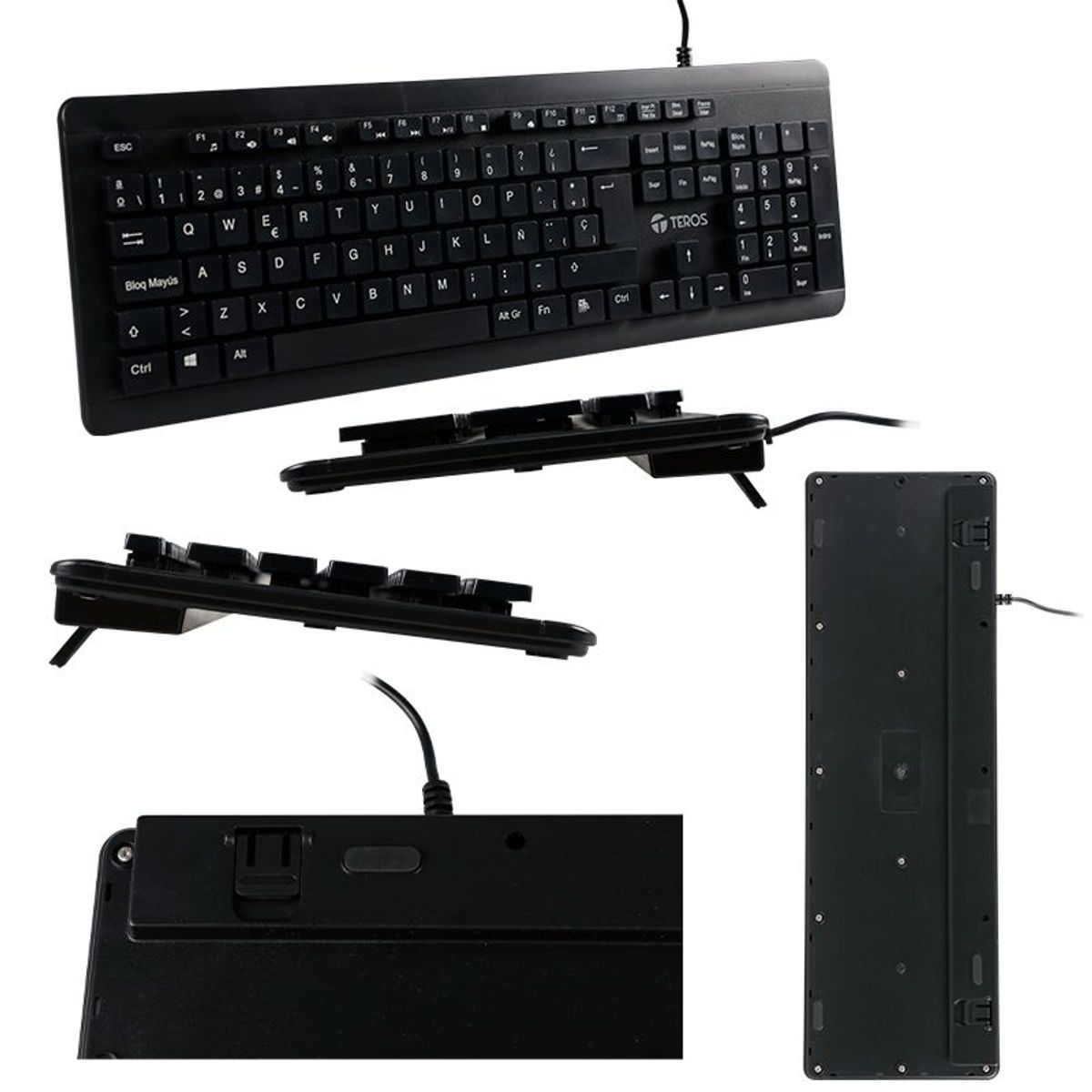 TEROS - Teclado Multimedia  Lavable Resistente al Agua Usb cableado Ipx7