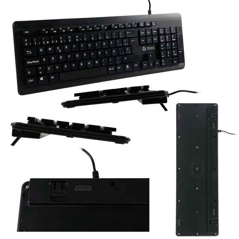 TEROS - Teclado Multimedia  Lavable Resistente al Agua Usb cableado Ipx7