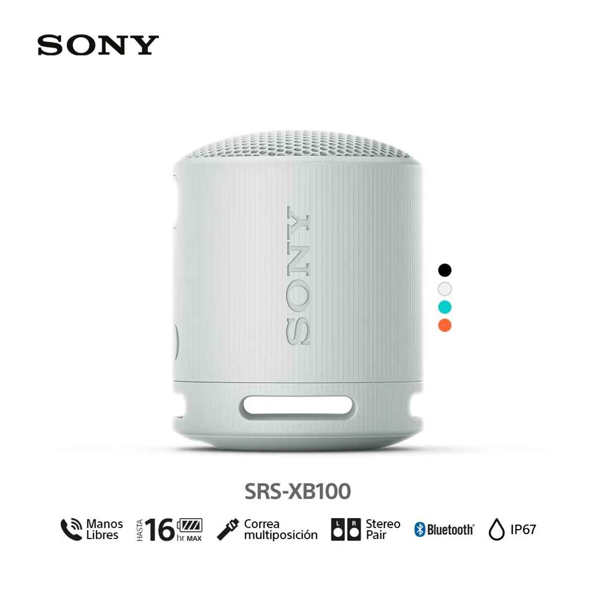 SONY - Sony Parlante inalámbrico portátil SRS-XB100 Gris