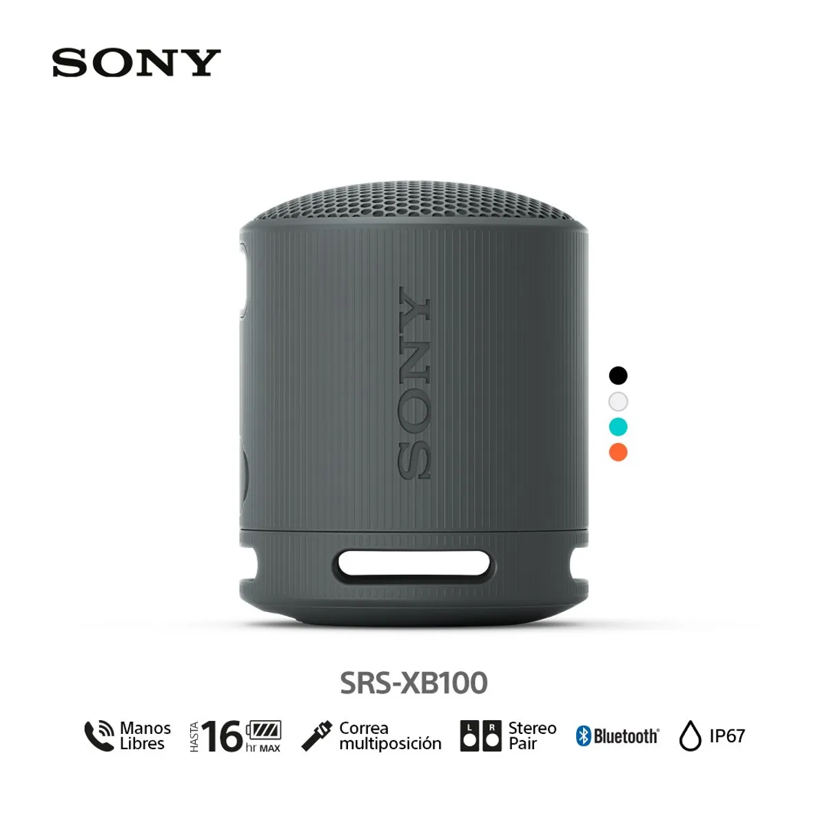 SONY - Sony Parlante inalámbrico portátil SRS-XB100 Negro