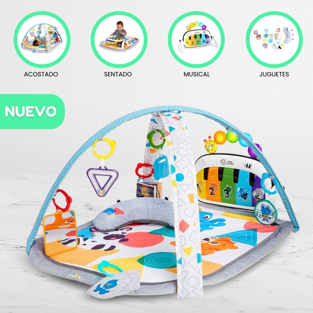 GENERICO - Gimnasio para Bebés 4 EN 1 «KICKIN TUNES» Música y Lenguaje