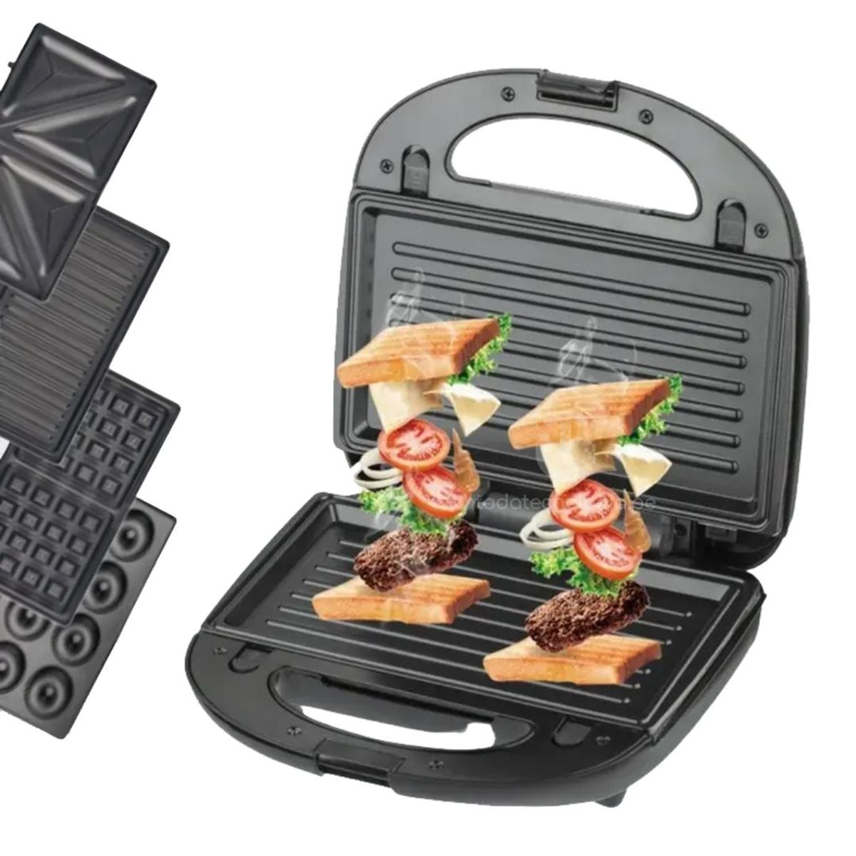 RAFF - Maquina RAF para Postres Desayunos  Sandwichera Donas Waflera 4 en 1