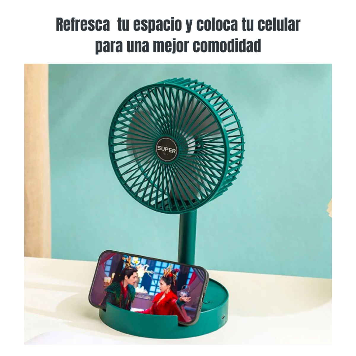 GENERICO - Ventilador Portátil Plegable 3 Velocidades Recargable KS-2102