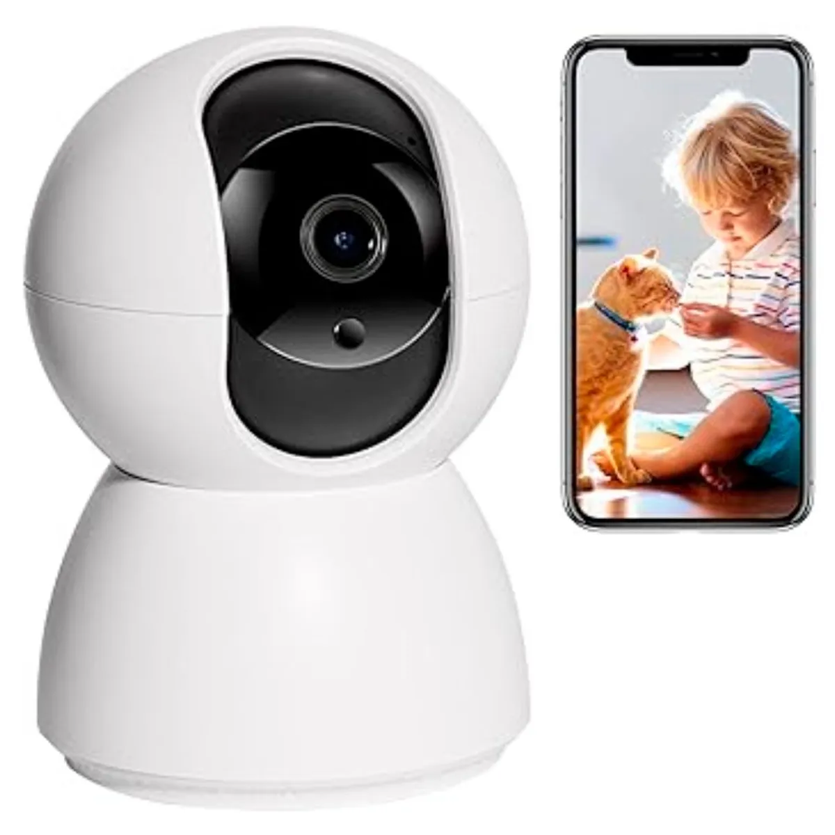 GENERICO - Cámara IP WiFi Interior 1080P de Vigilancia WiFi Interior 360° Bebés y Mascotas