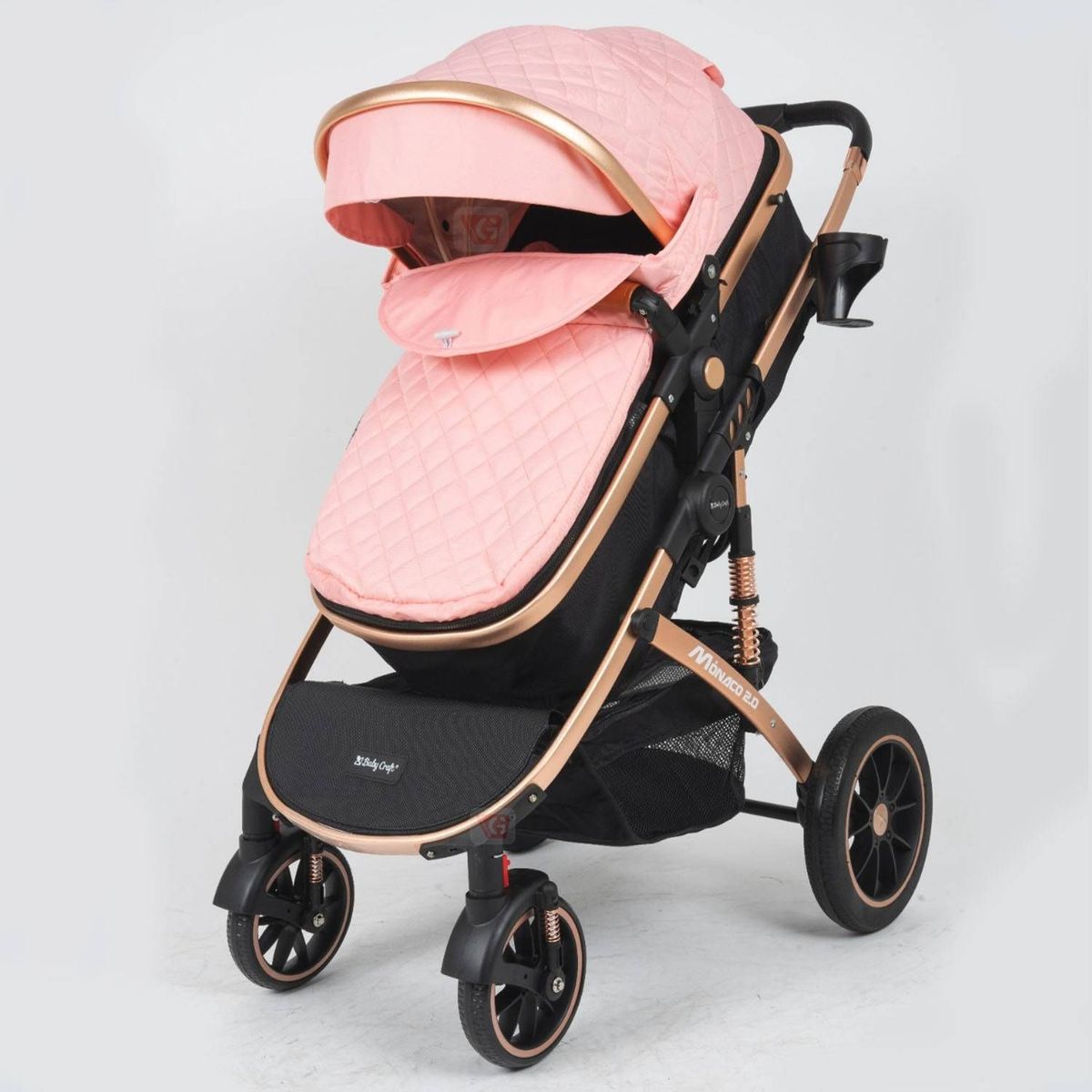 BABY HAPPY - Coche Cuna de Lujo Moisés MONACO Rosado