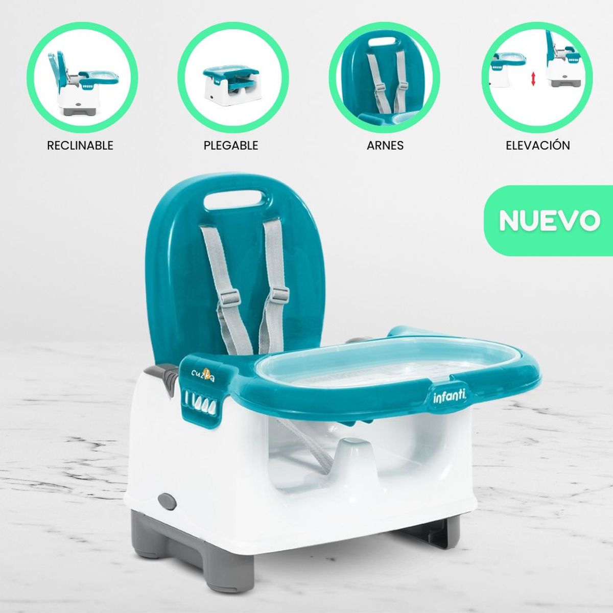 INFANTI - Silla de Comer Portátil para Bebé «MILA» Blue