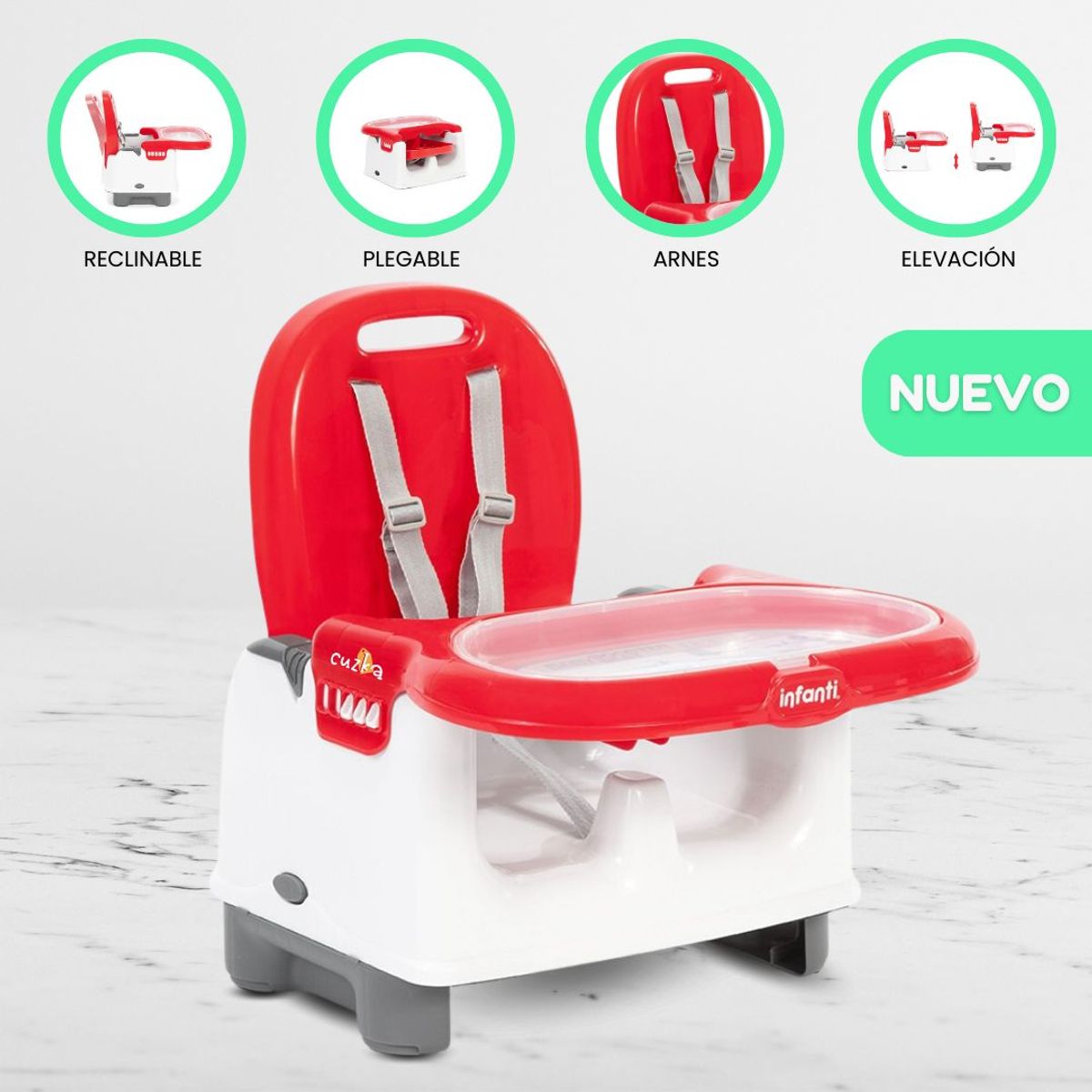 INFANTI - Silla de Comer Portátil para Bebé «MILA» Red